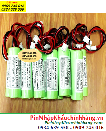 Pin đèn Exit thoát hiểm 2.4v-2/3AA350mAh, Pin đèn sự cố khẩn cấp 2.4v-2/3AA350mAh chính hãng